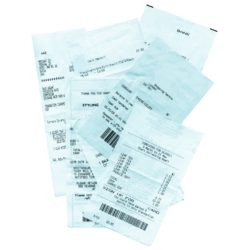Pile of shopping receipts