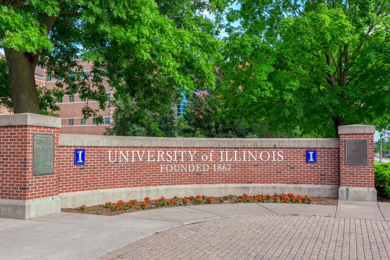 A University of Illinois brick sign on the school's Urbana-Champaign campus - tuition refund