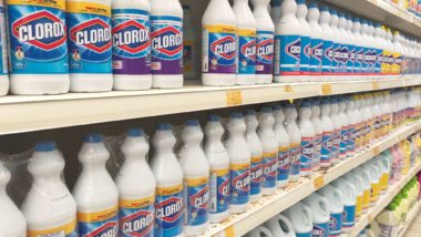 Clorox products on shelves