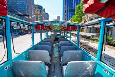 Interior of a Boston Duck Boat Tours vehicle - unpaid overtime