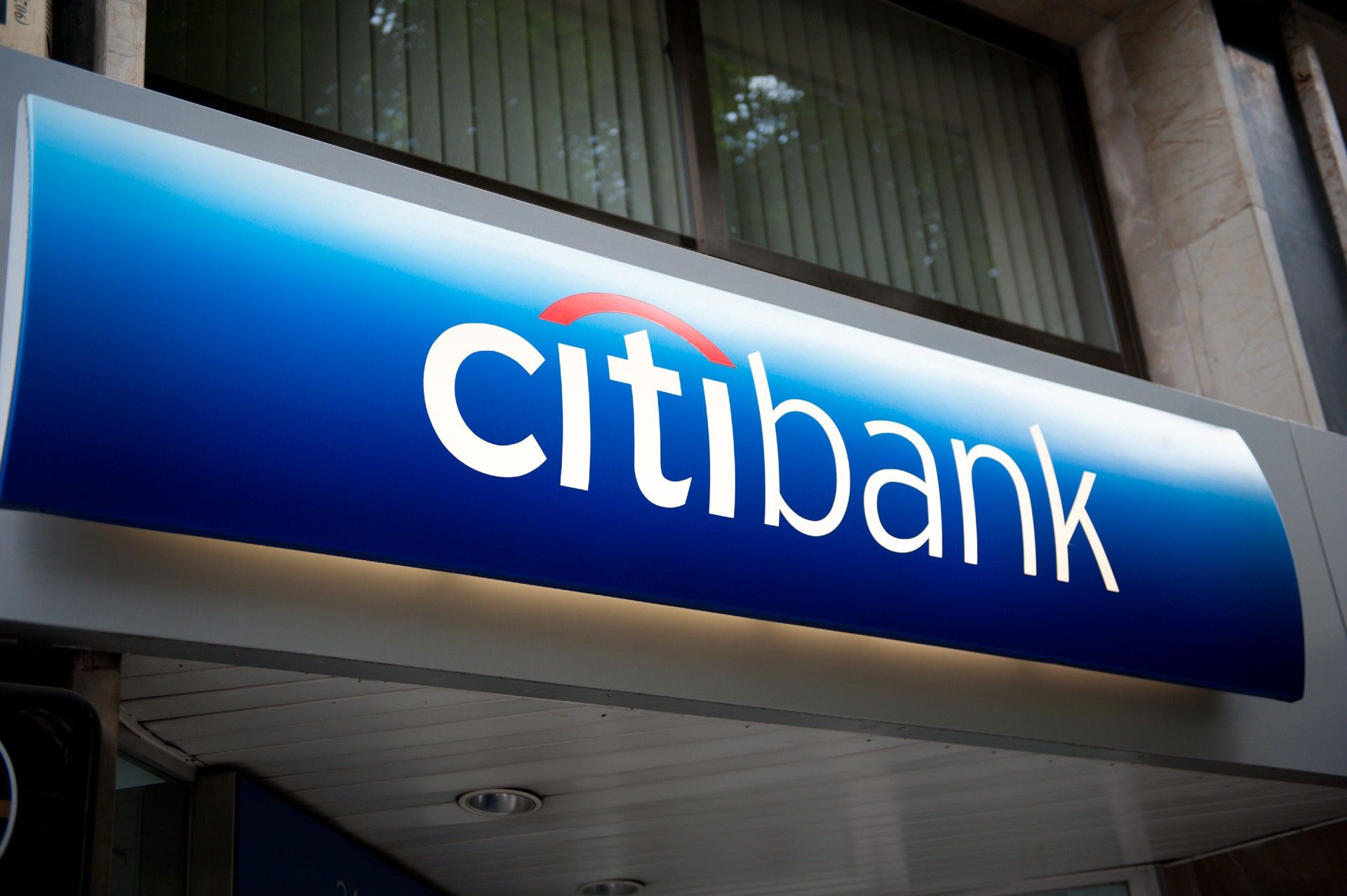A blue Citibank sign - citi