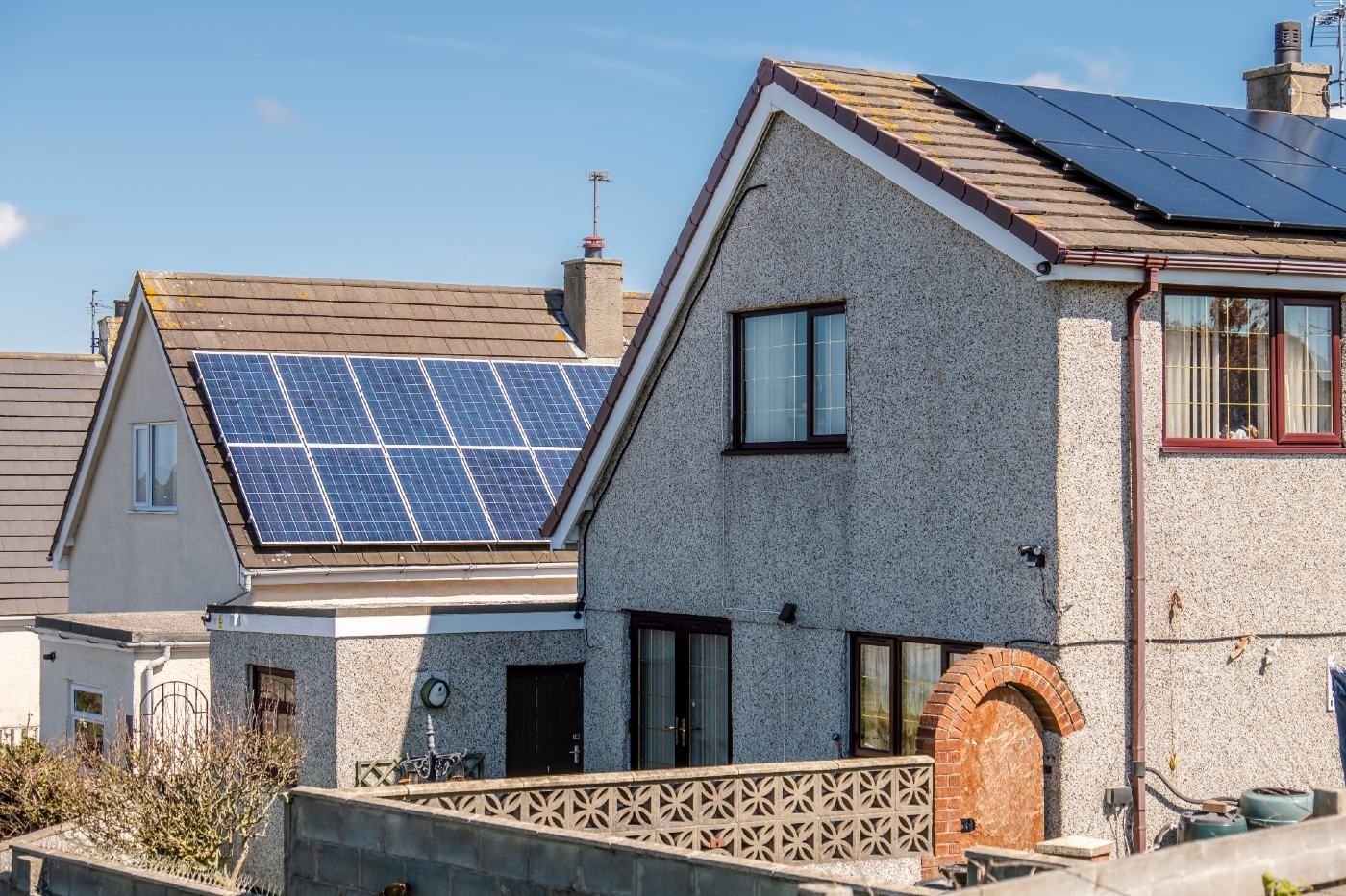 Solar panels on the roofs of homes - Sanyo solar panels