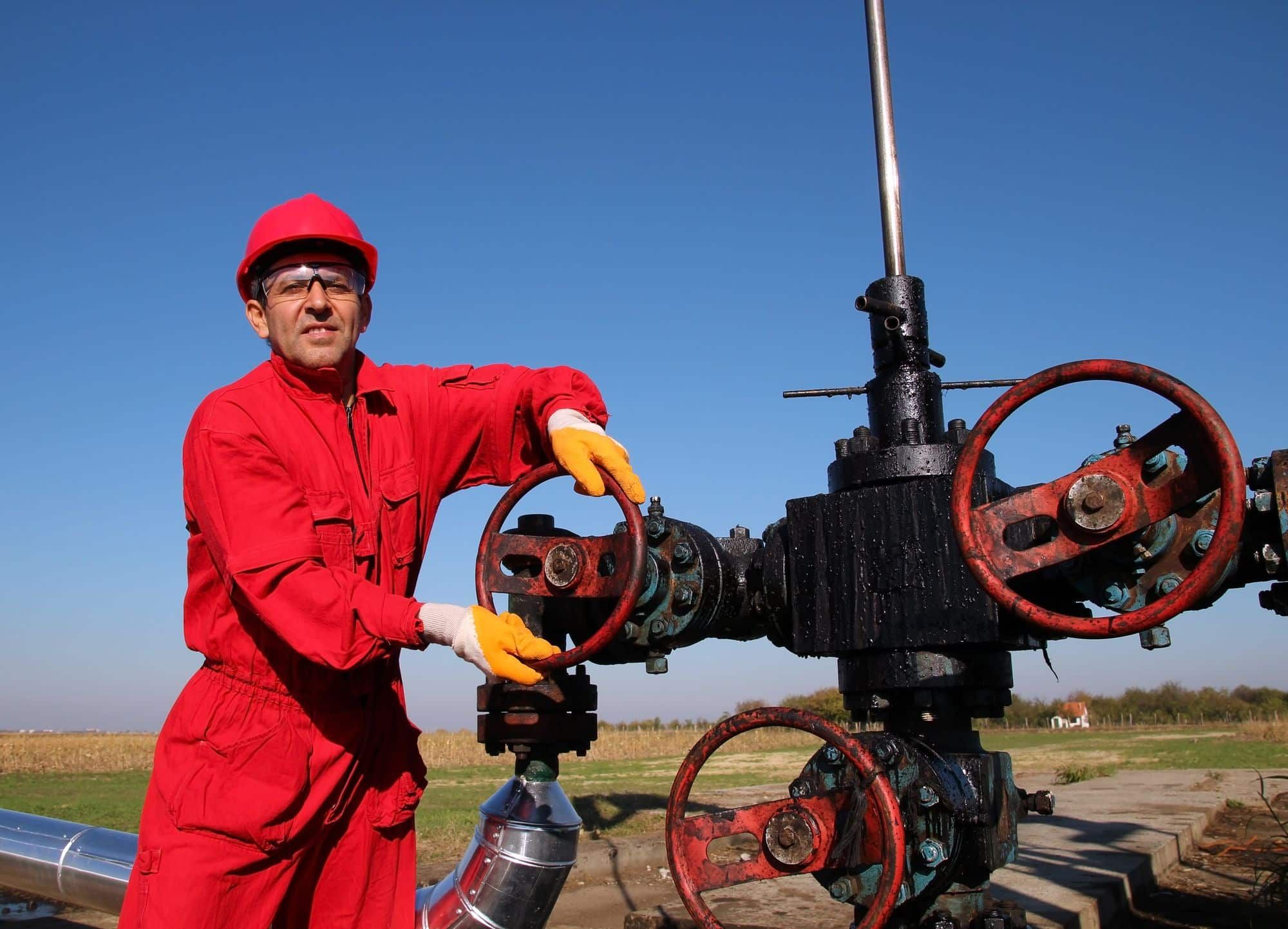 man working on oil rig