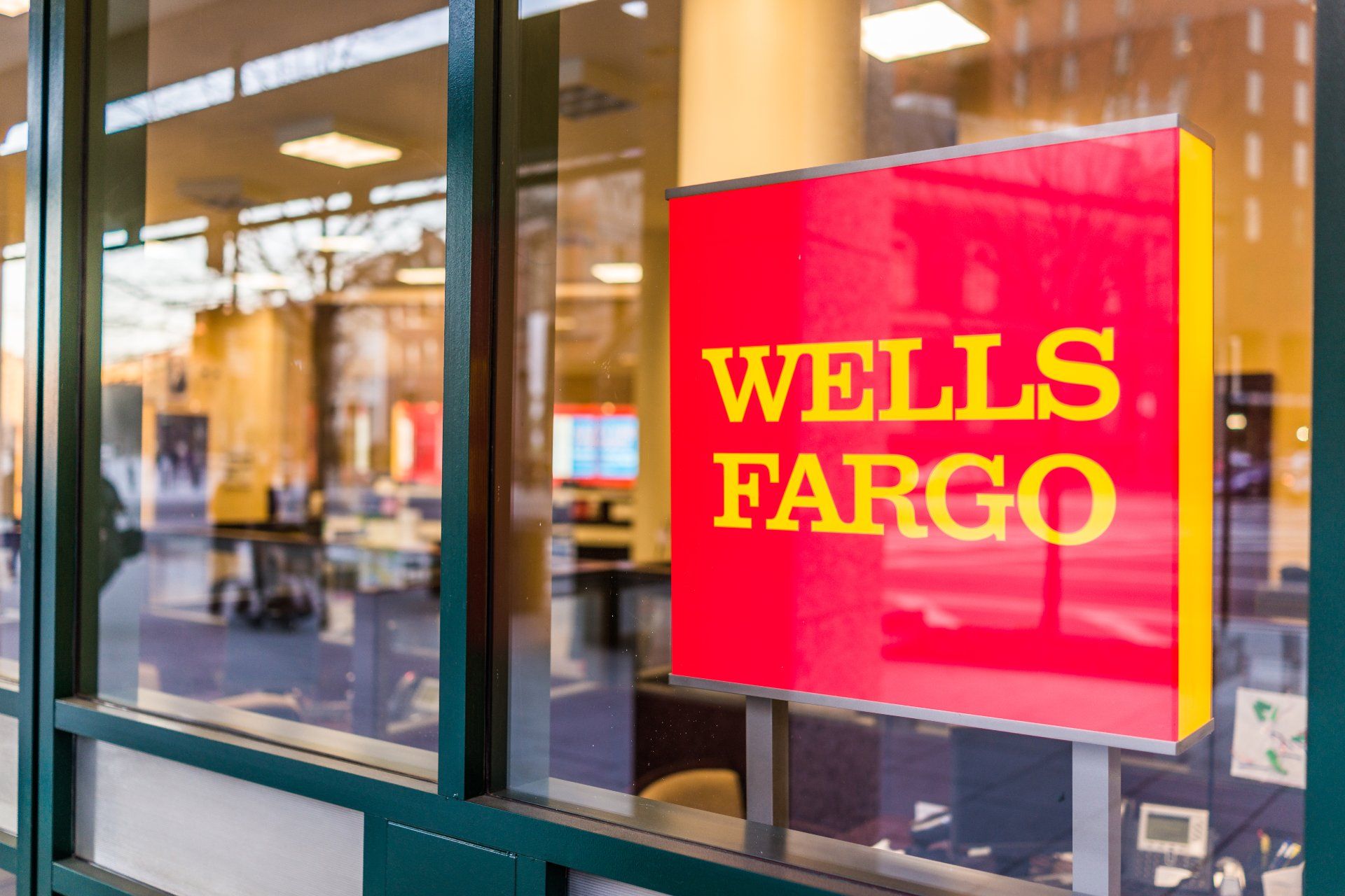 Wells Fargo sign in a window - GAP insurance