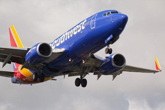 A Southwest Airlines plane in flight - Boeing, Southwest, Southwest 737 RICO Class Action Lawsuit