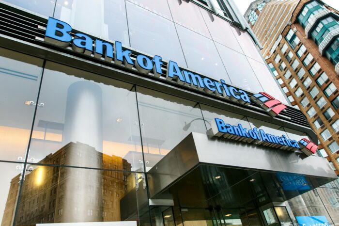 Front of a Bank of America in a city - boa fees