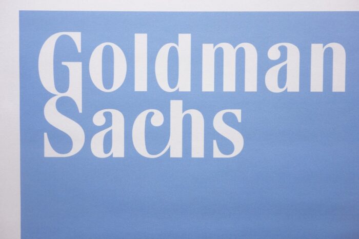 logo of the brand Goldman Sachs on paper sheet