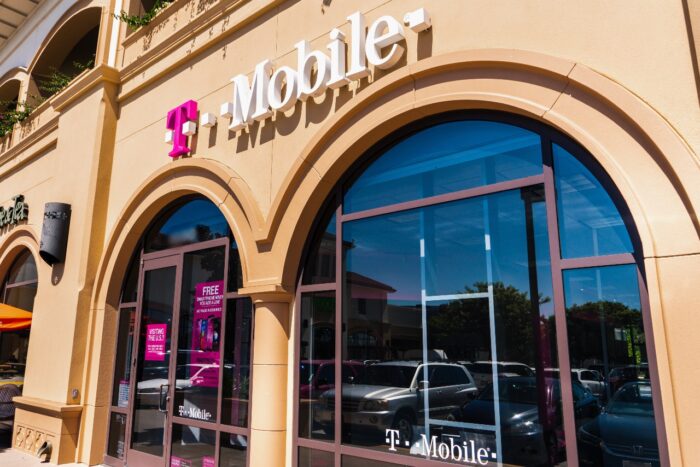 T-Mobile entrance to one of the stores in San Francisco bay area
