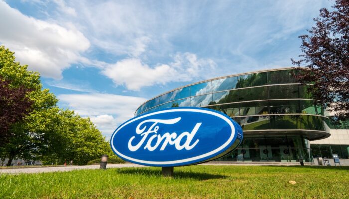 Ford logo on a company building