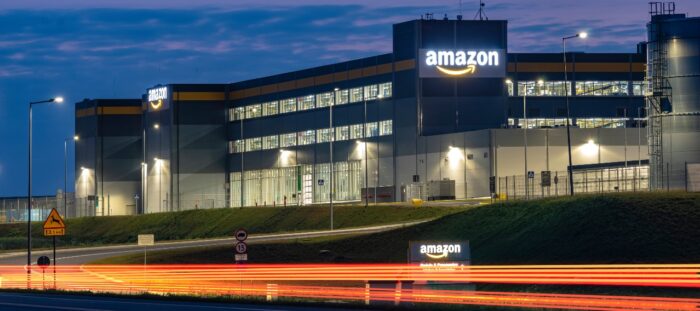 Amazon logistics center near Szczecin in Poland-panorama