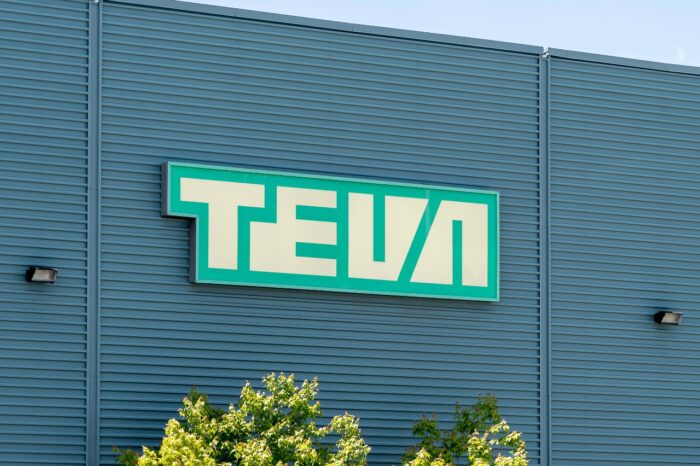 Sign on the building at Teva Canada Markham manufacturing facility.