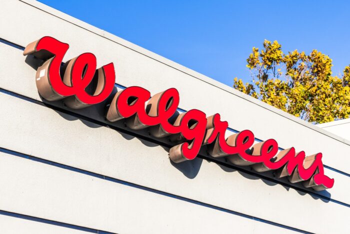 A Walgreens sign is seen on the side of a building, representing the lidocaine patch false advertising class action.