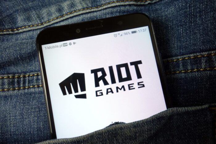 Riot Games Inc logo displayed on mobile phone