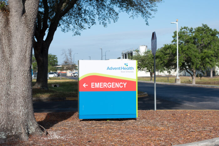 Sign for AdventHealth East Orlando Hospital Emergency