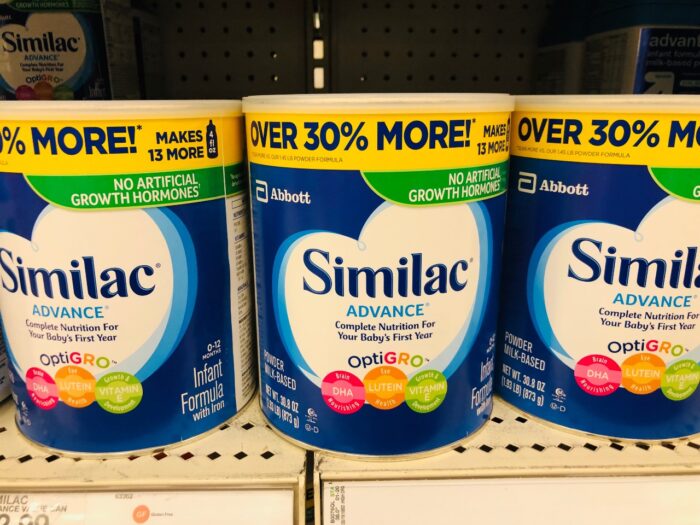 Similac infant baby formula for sale on a shelf