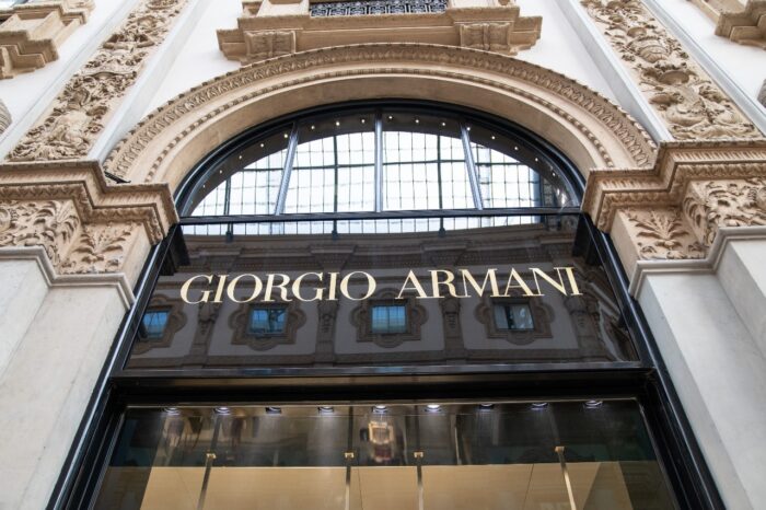 Giorgio Armani store in Milan. Montenapoleone