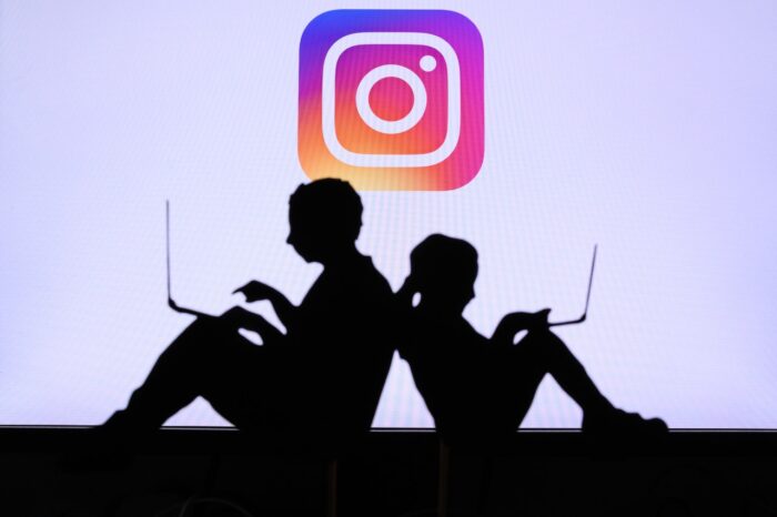 Instagram photo and video-sharing social networking service Children silhouette.