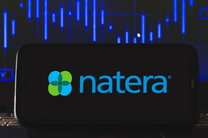 In this photo illustration a Natera logo seen displayed on a smartphone