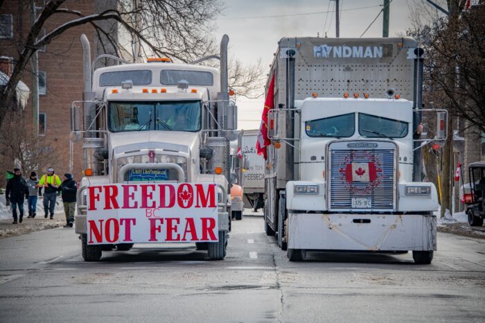 Ottawa Ontario Canada January 31 2022, Freedom not Fear Protest