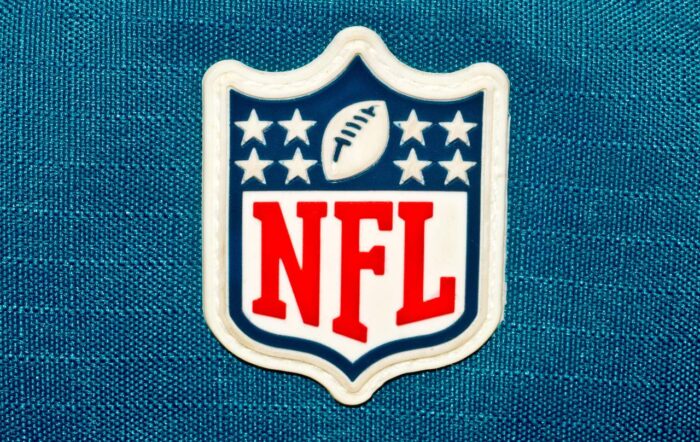 NFL logo printed on textile equipment 