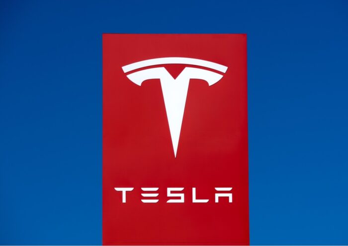 Tesla Motors automobile sign.
