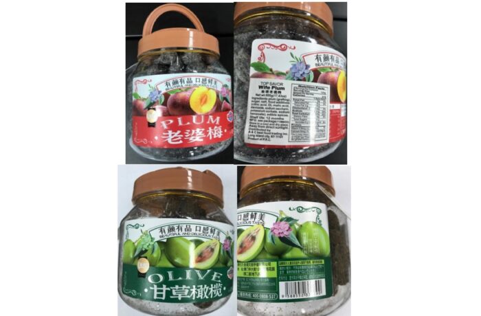 Plums and Olives recalled for sulfites