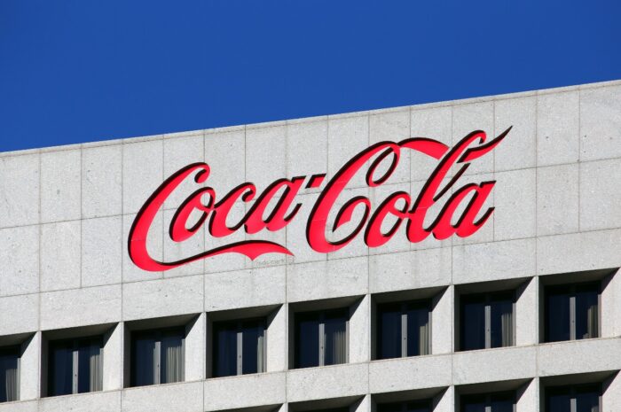 he Coca-Cola World Headquarters building located in Atlanta, Georgia