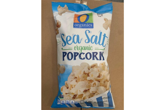 Bag of O Organics Seal Salt Popcorn