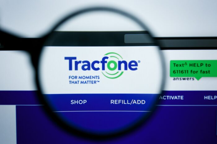Illustrative Editorial of Tracfone website homepage.