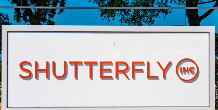 Shutterfly sign at their HQ located in Silicon Valley; Shutterfly, Inc. is an American Internet-based company specializing in image-publishing services