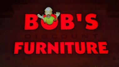 Bob's Furniture discount retailer storefront operates coast to coast; storefront.