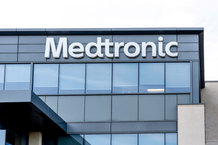 Sign of Medtronic at Canada Headquarters in Brampton, Ontario, Canada.