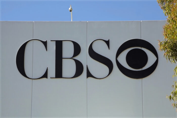 CBS Network logo on studio wall