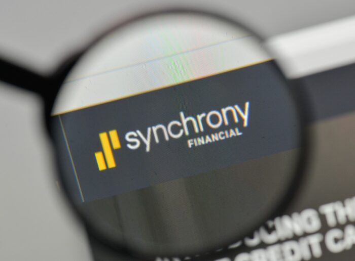 Synchrony Financial logo on the website homepage.