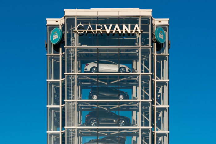 Carvana automobile dealership vending machine. 