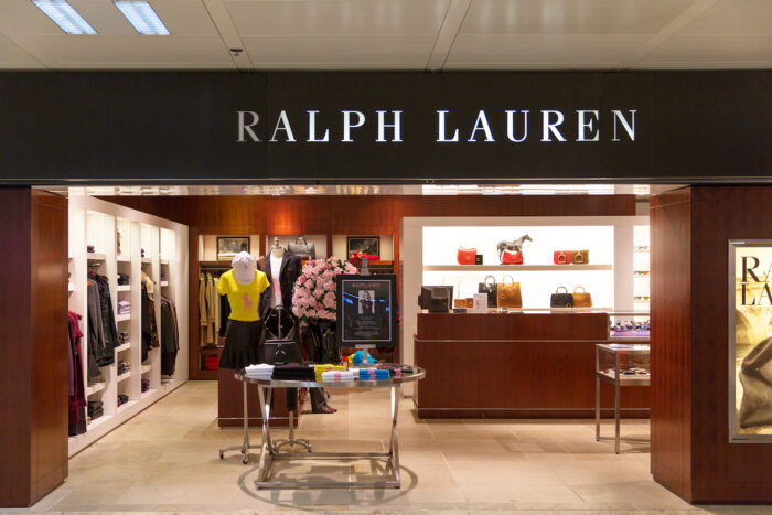 Photo of exterior Ralph Lauren store at a mall.