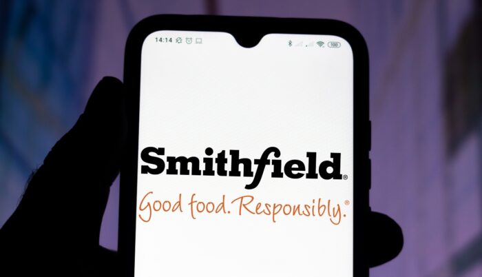 n this photo illustration the Smithfield Foods logo seen displayed on a smartphone