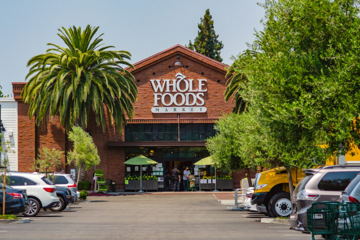 Photo of Whole Foods store front.