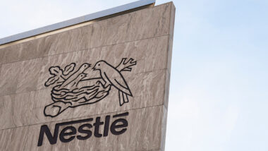 A sign of the world's biggest food company Nestle is seen at their headquarters on in Vevey, Switzerland.
