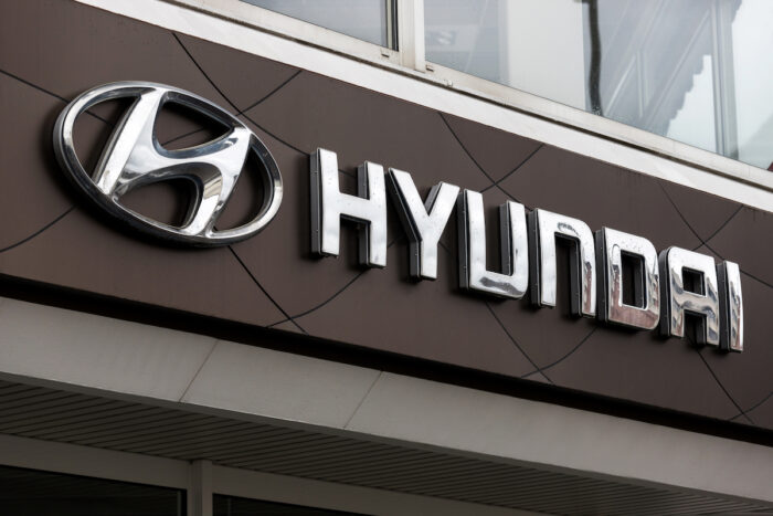 Photo of Hyundai sign. 