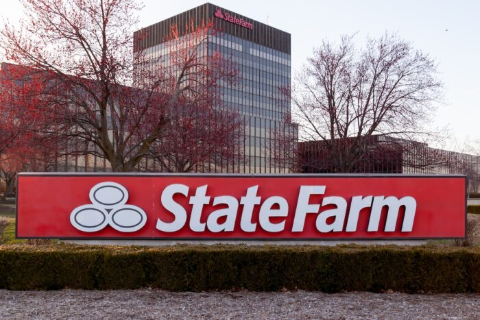 State Farm corporate headquarters in Bloomington, Illinois, USA.