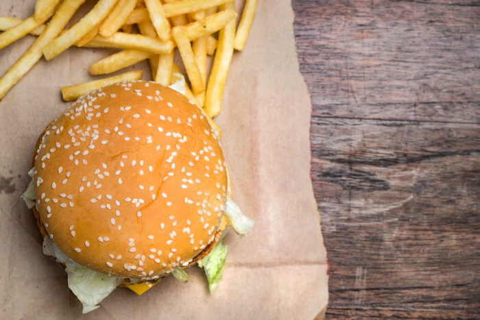 Photo of fast food burger.