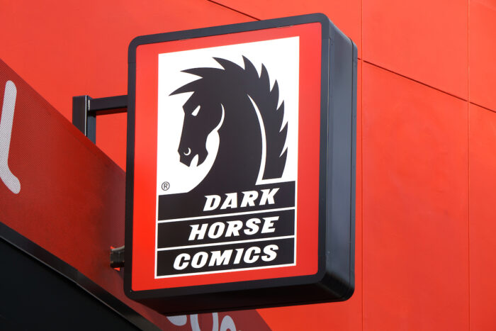 Dark Horse Comics retail store and sign.