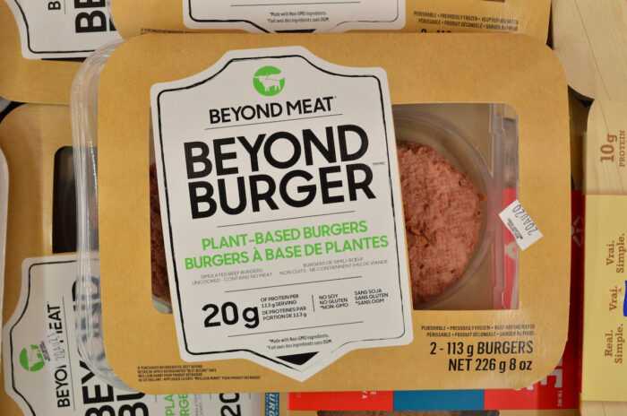 Beyond meat package of Beyond Burger plant based meat - protein