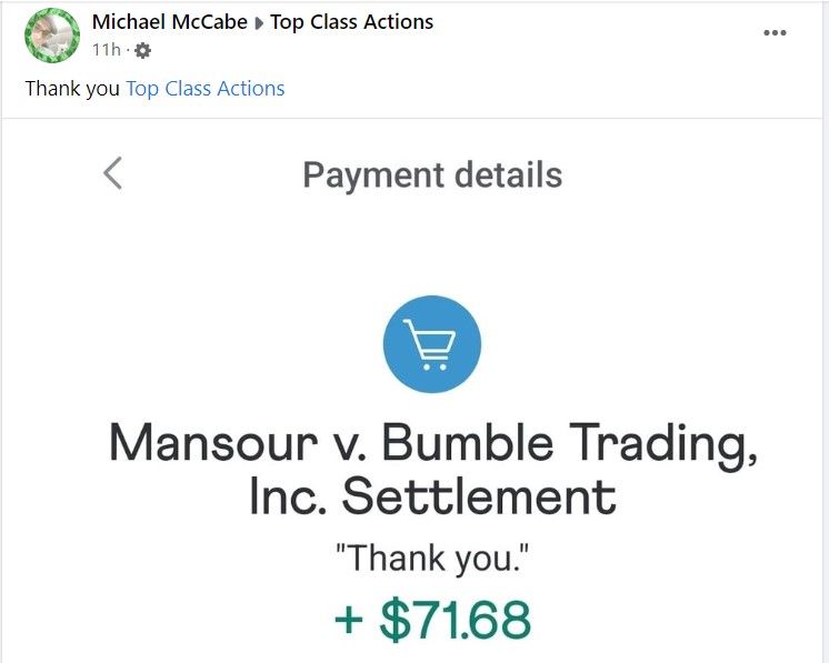 Bumble FB 6-10-22 settlement payments