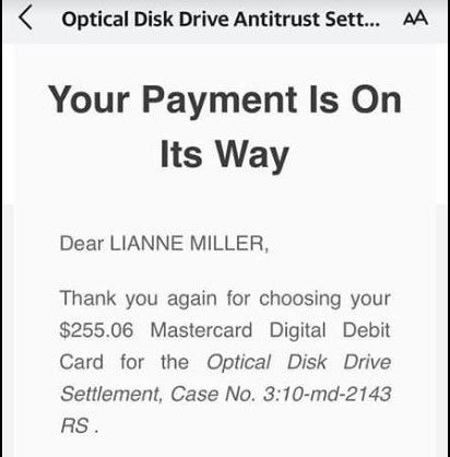 Dollars for Disk FB 6-10-22 settlement payments