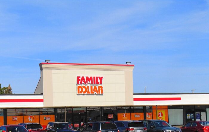 Exterior of a Family Dollar store, unsanitary, class action, distribution center