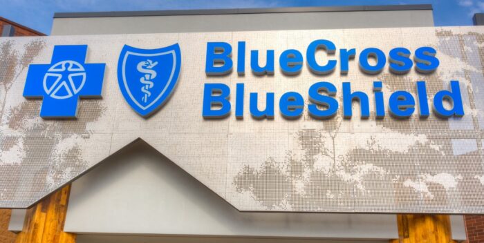 Blue Cross Blue Shield exterior and logo.