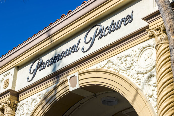 Paramount Pictures studio gates in Los Angeles.
