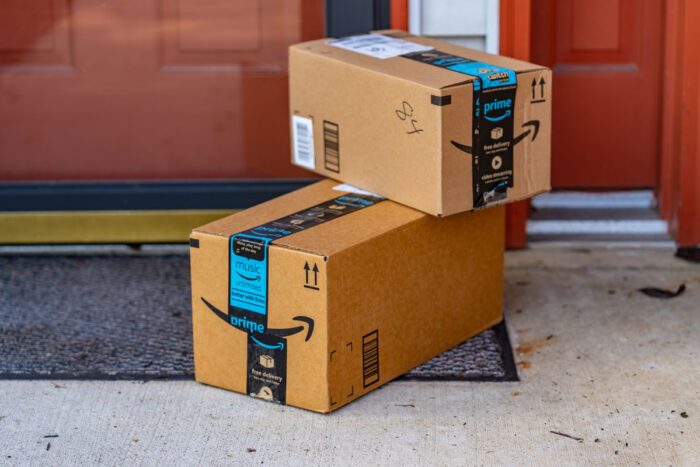 Two cartons from Amazon Prime delivered to a residential address - amazon class action lawsuit
